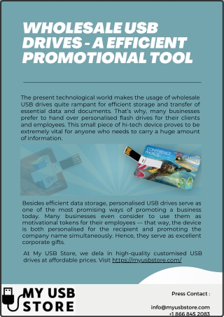 Wholesale USB Drives - A Efficient Promotional Tool