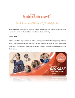 Batik Print And History Of Its Origin Art (PDF) 1