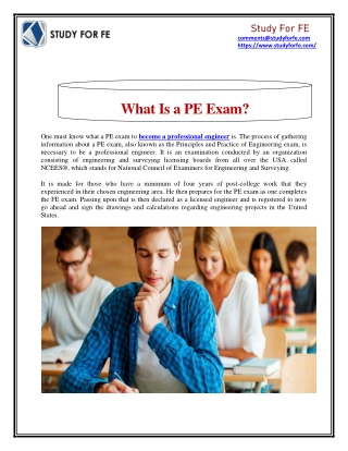 What Is a PE Exam