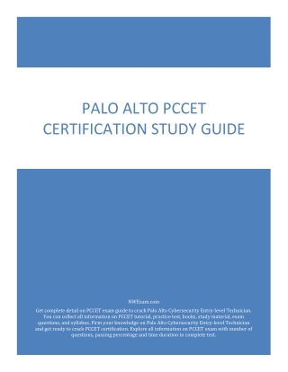 Palo Alto PCCET Certification Study Guide PDF