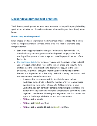 Docker development best practices