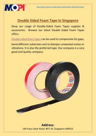 Double Sided Foam Tape In Singapore