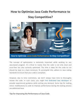 How to Optimize Java Code Performance to Stay Competitive?