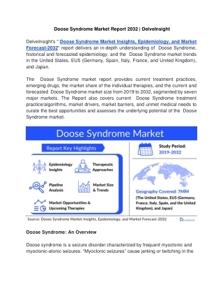 Doose Syndrome Market