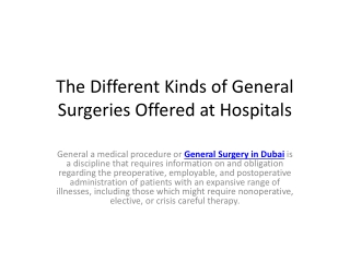 General Surgeries