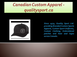 Canadian Custom Apparel - qualitysport.ca