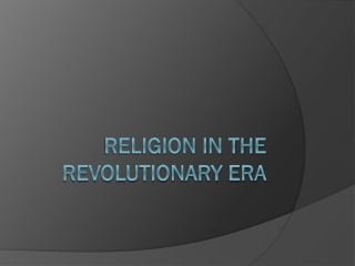 Religion in the revolutionary era