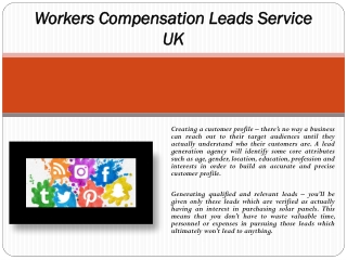 Workers Compensation Leads Service UK