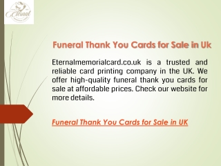 Funeral Thank You Cards for Sale in Uk  Eternalmemorialcard.co.uk