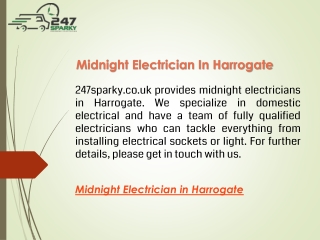 Midnight Electrician In Harrogate  247sparky.co.uk