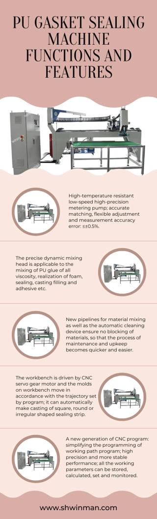 PU Gasket Sealing Machine Functions and Features