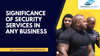 Significance of Security Services in any Business