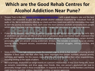 Alcohol Rehabilitation Centre in Pune