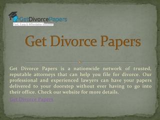 Get Divorce Papers | Getdivorcepapers.com