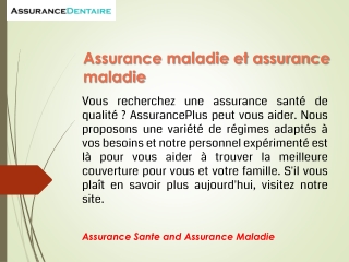 Assurance maladie et assurance maladie  Assurancedentaire.ca