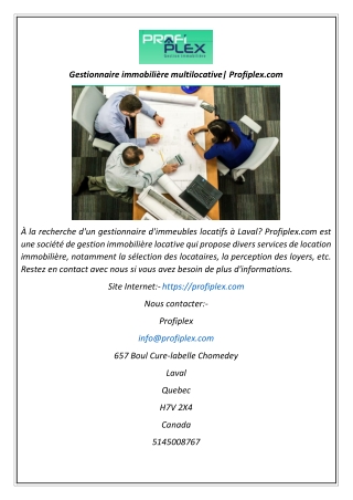 Gestionnaire immobilière multilocative Profiplex