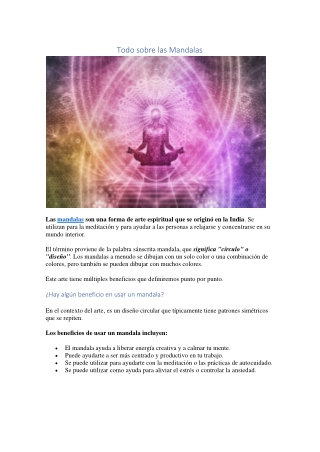 Todo sobre las Mandalas