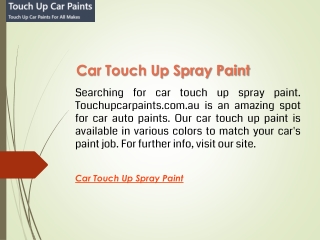 Car Touch Up Spray Paint  Touchupcarpaints.com.au