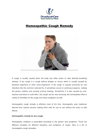 Homeopathic Cough Remedy