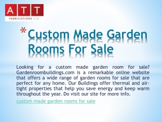 Custom Made Garden Rooms For Sale | Gardenroombuildings.com