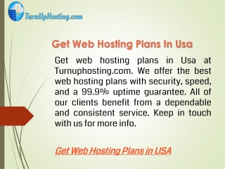 Get Web Hosting Plans In Usa  Turnuphosting.com