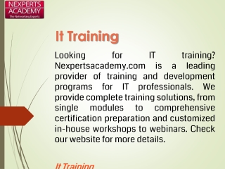 It Training  Nexpertsacademy.com