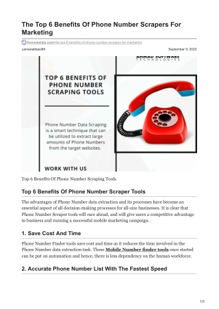 The Top 6 Benefits Of Phone Number Scrapers For Marketing