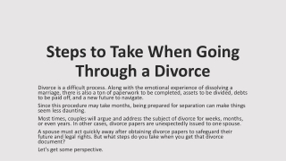 Steps to Take When Going Through a Divorce