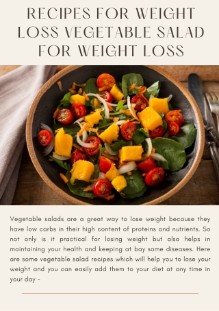 Recipes for Weight Loss vegetable Salad for Weight Loss   Mohit Bansal Chandigarh