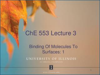 ChE 553 Lecture 3