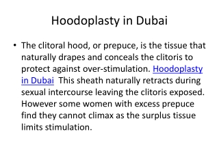 Hoodoplasty in Dubai