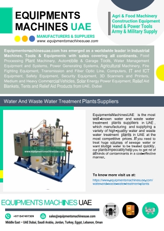 Water And Waste Water Treatment Plants Suppliers