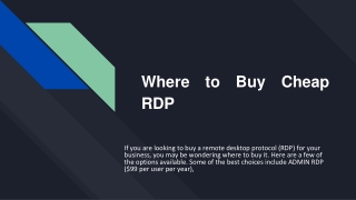 Where to Buy Cheap RDP