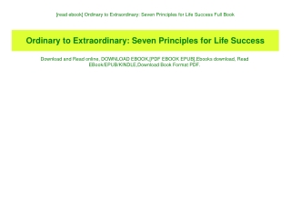 [read ebook] Ordinary to Extraordinary Seven Principles for Life Success Full Book