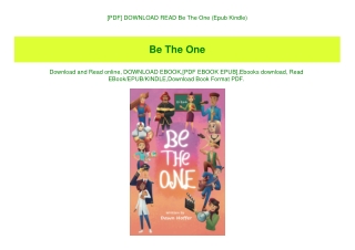 [PDF] DOWNLOAD READ Be The One (Epub Kindle)
