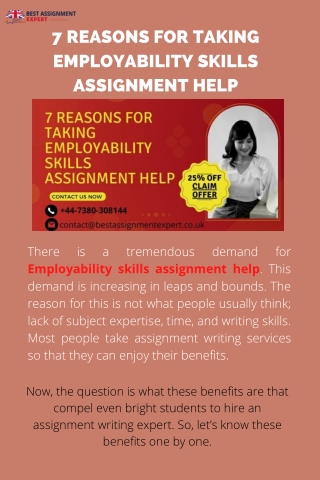 7 Reasons for Taking Employability Skills Assignment Help