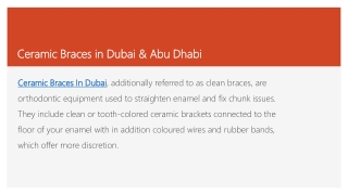 Ceramic Braces in Dubai & Abu Dhabi