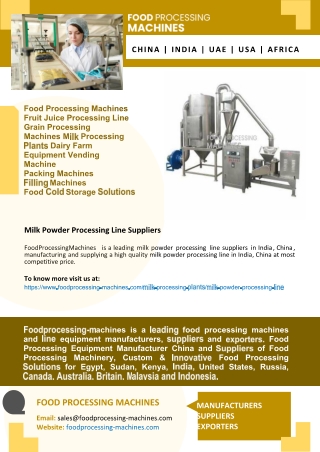 Milk Powder Processing Line Suppliers
