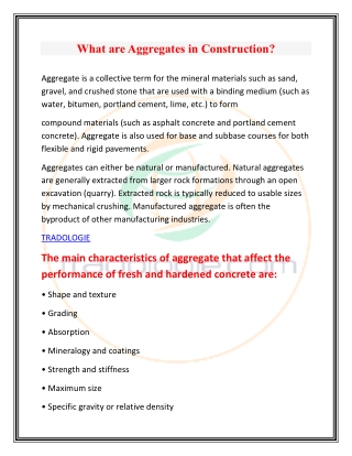 What are Aggregates in Construction
