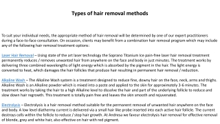 Types of hair removal methods