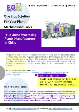 Fruit Juice Processing Plants Manufacturers in China