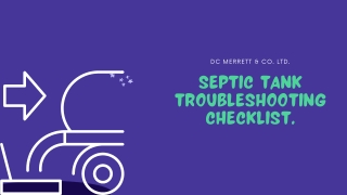 Septic tank troubleshooting checklist