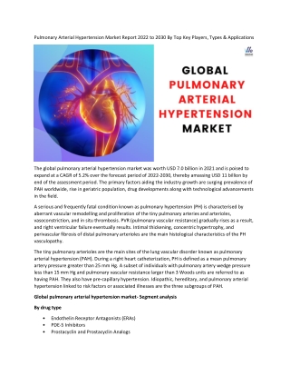 Pulmonary Arterial Hypertension Market Demand, Size, Share, Scope