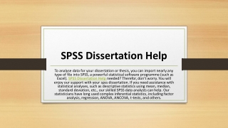 SPSS Dissertation Help