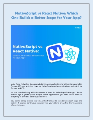 NativeScript vs React Native: Which One Builds a Better Scope for Your App?