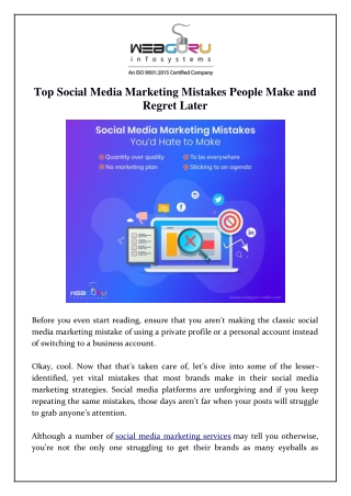 Top Social Media Marketing Mistakes People Make and Regret Later