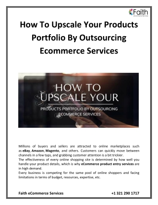 How To Upscale Your Products Portfolio By Outsourcing Ecommerce Services