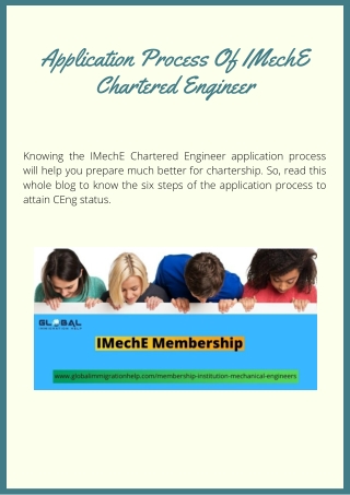 Application Process Of IMechE Chartered Engineer