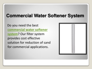 Commercial Water Softener System