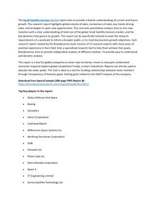 Small Satellite Services Market
